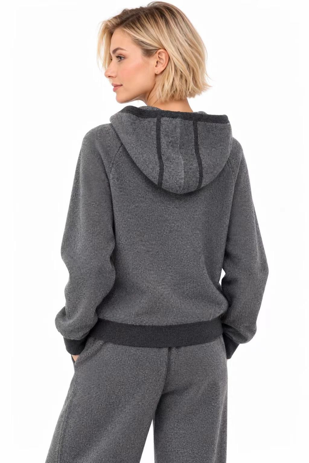Cashmere Zip-Up  Hoodie Cardigan 1211576H