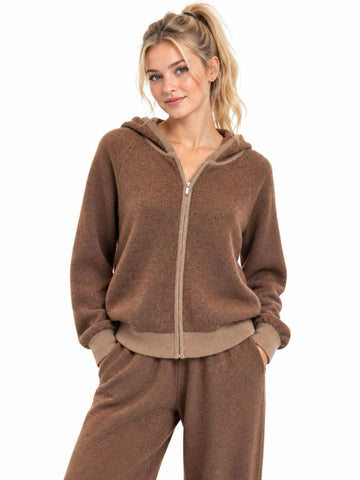 Cashmere Zip-Up  Hoodie Cardigan 1211576H