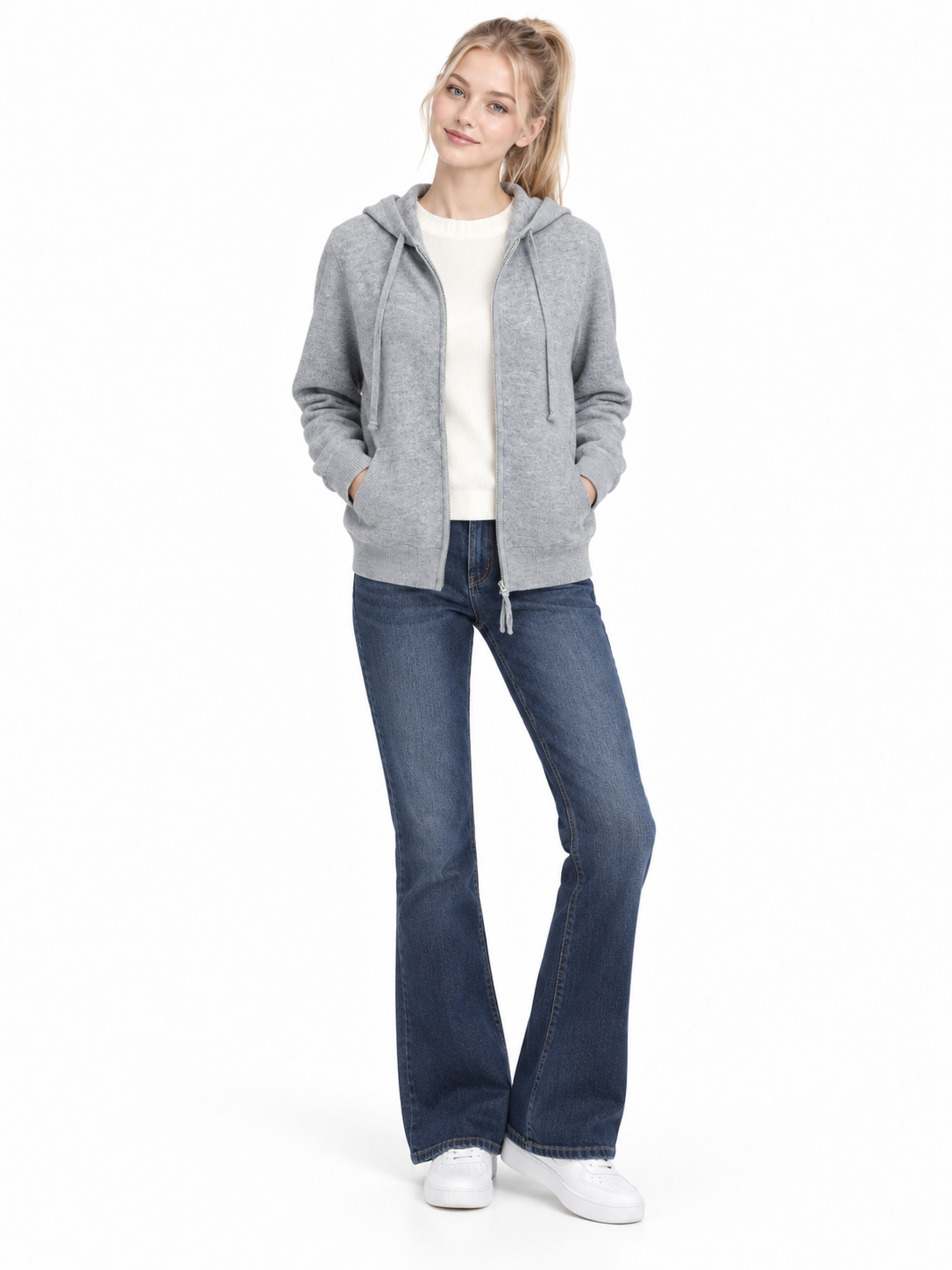 Cashmere Hoodie Cardigan ZHF-267