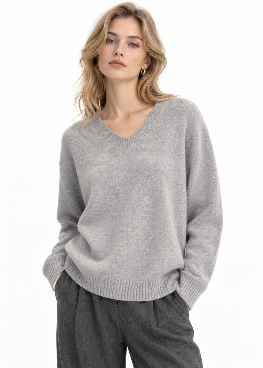 Possum merino V-neck jumper 1026#