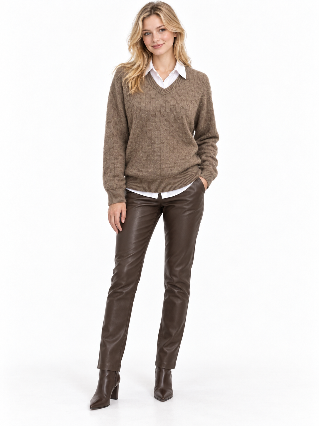 1006 Possum Merino V Neck Sweater