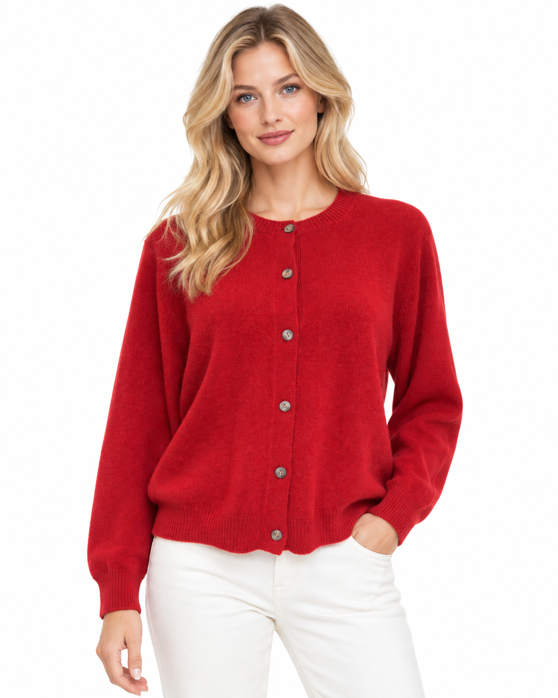 Cashmere Plain Cardigan ZHF-257#