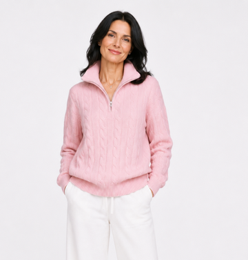 Cashmere Half Zip Top 1211790H#