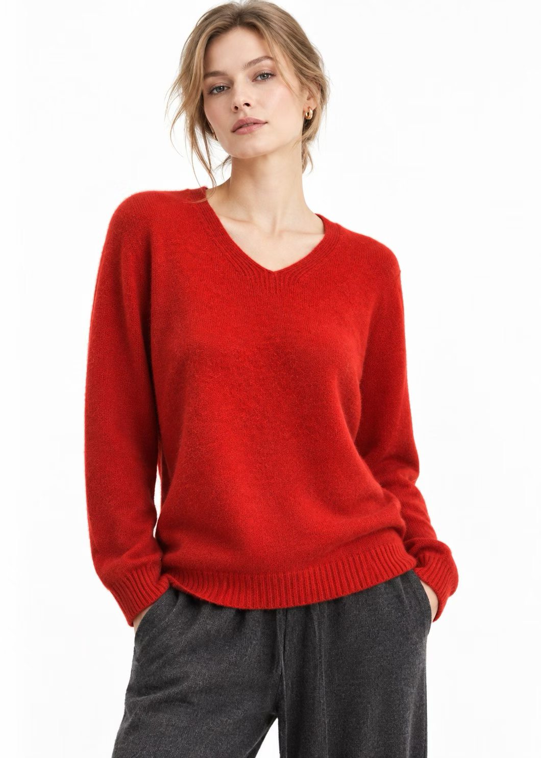 Possum merino V-neck jumper 1026#