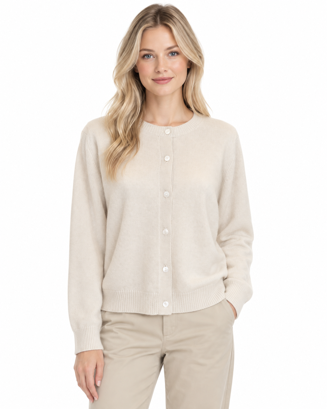 Cashmere Plain Cardigan ZHF-257#