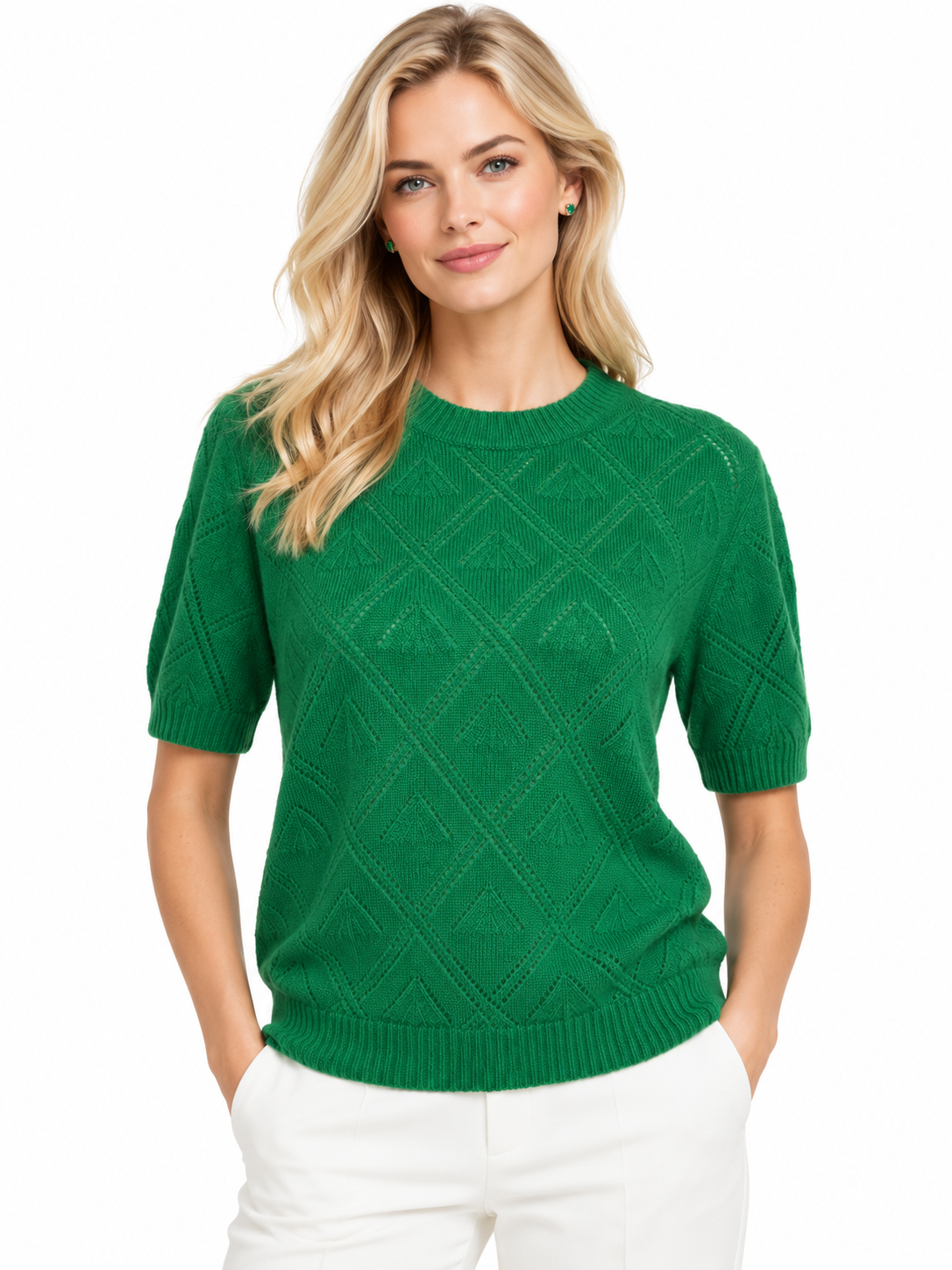 Diamond Pointelle Cashmere Top 121021