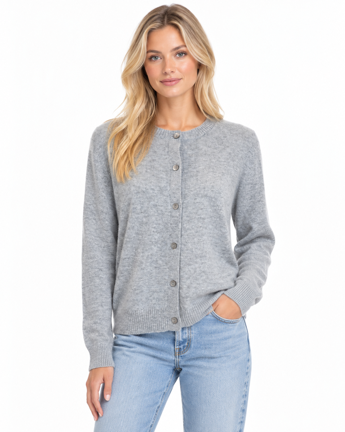 Cashmere Plain Cardigan ZHF-257#