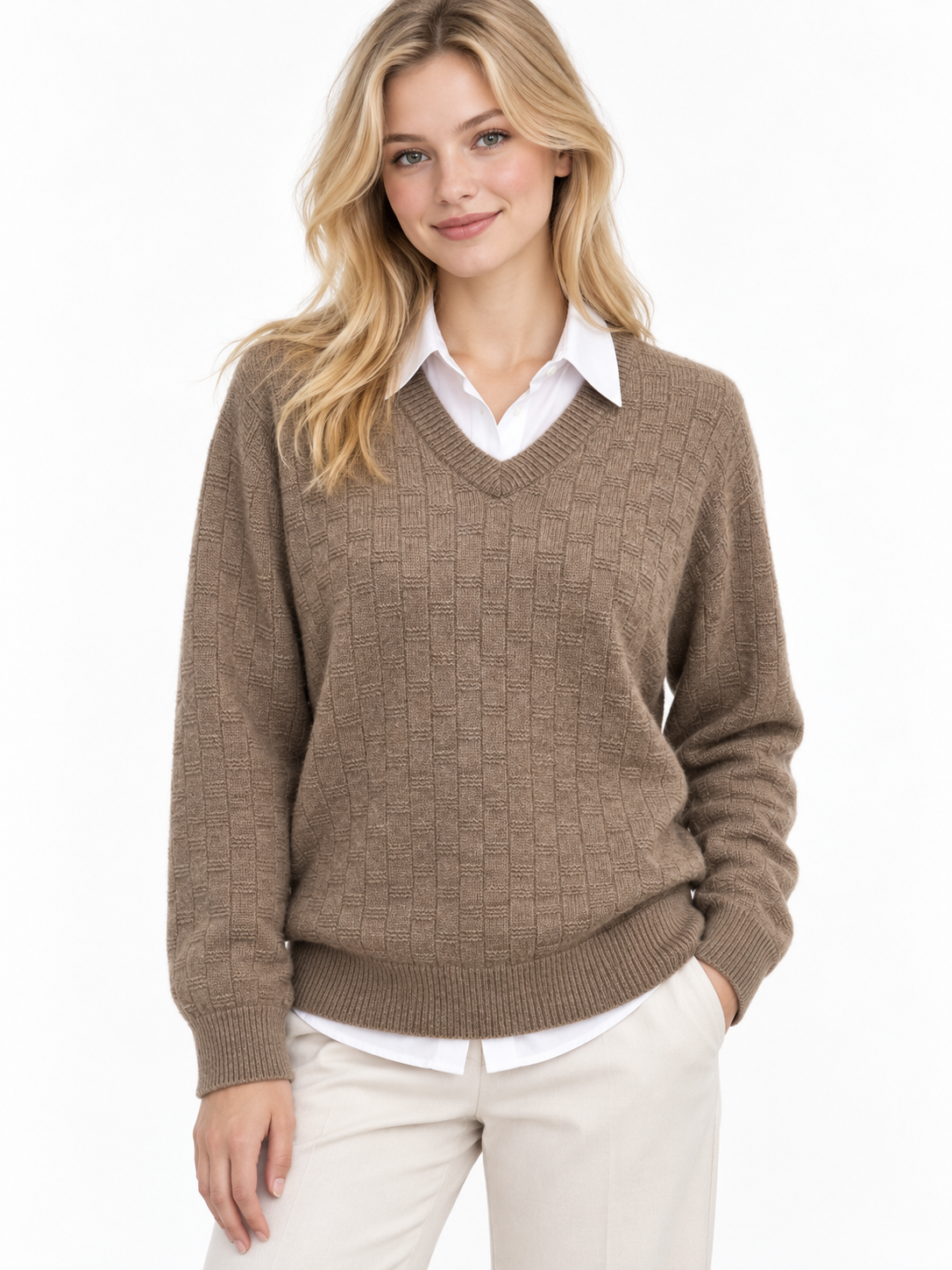 1006 Possum Merino V Neck Sweater