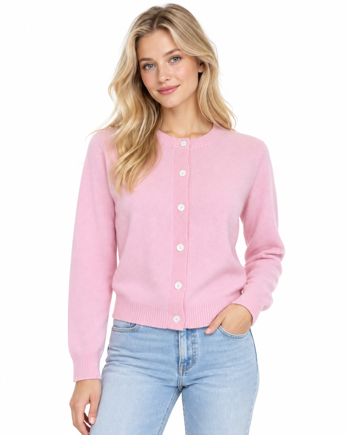 Cashmere Plain Cardigan ZHF-257#