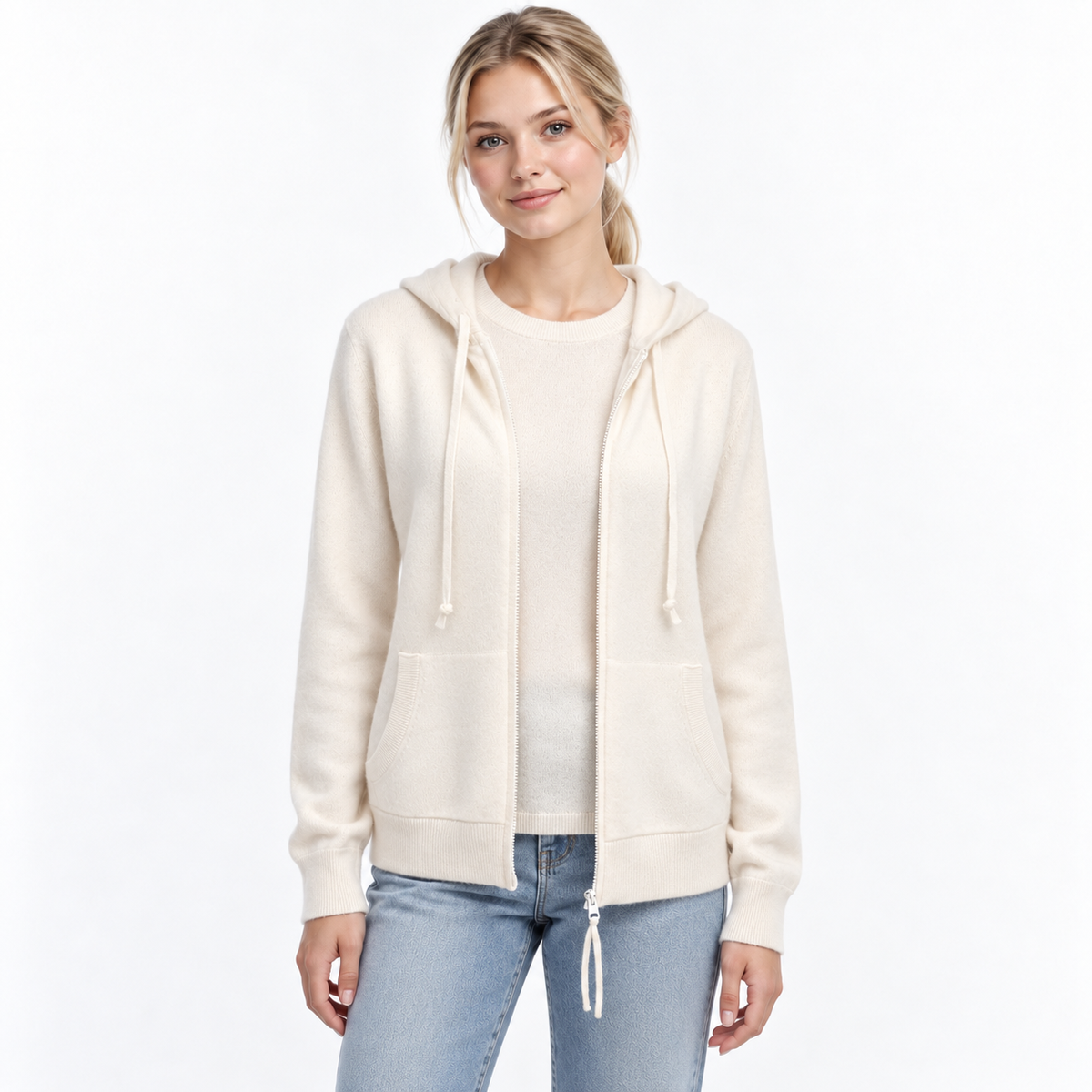 Cashmere Hoodie Cardigan ZHF-267