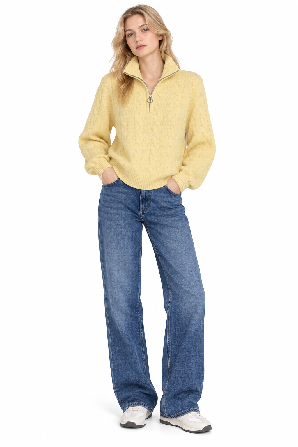 Cashmere Half Zip Top 1211790H#