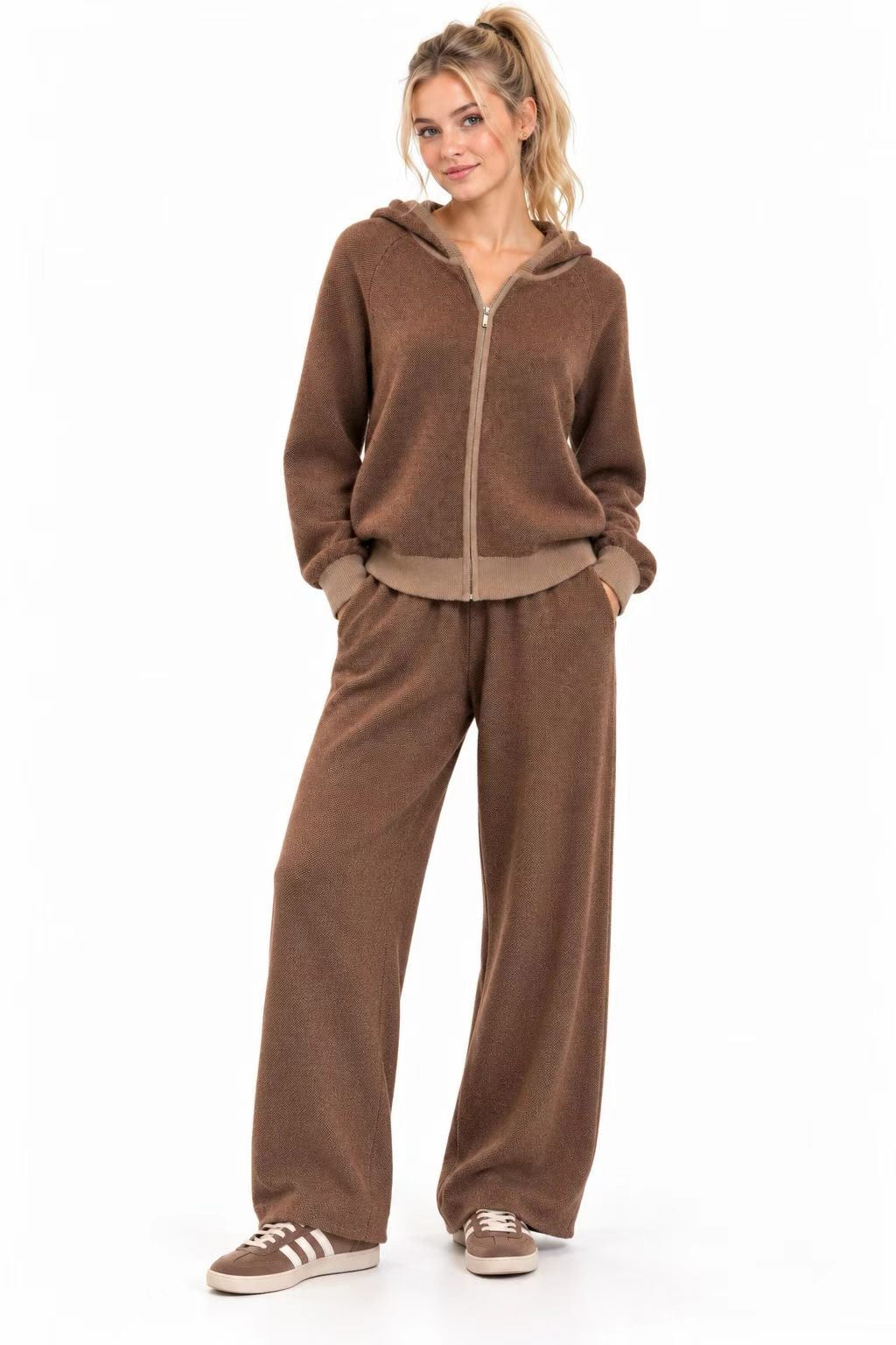 Cashmere Zip-Up  Hoodie Cardigan 1211576H