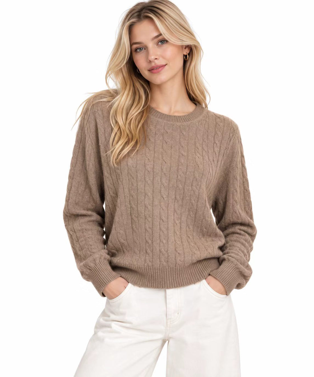Cashmere Cable  Crew Neck Jersey 1210985C#